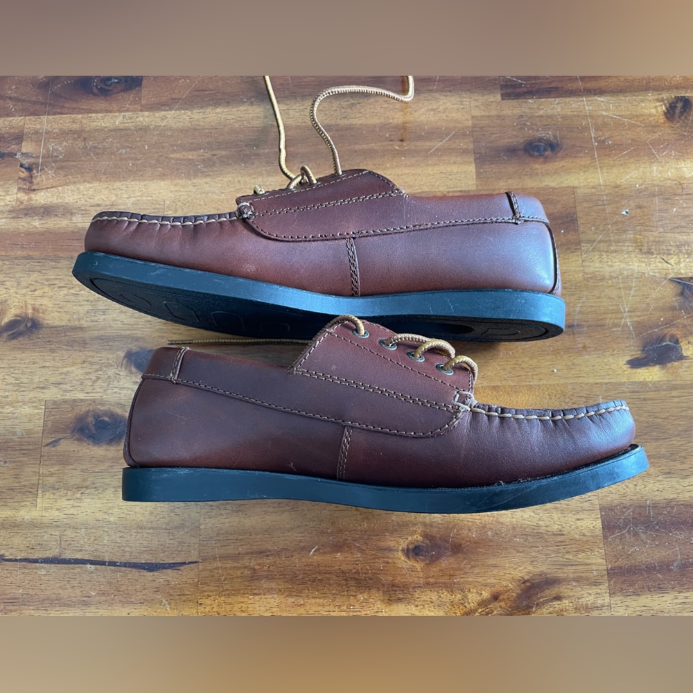 Eastland Brown Leather Boat Shoe with Tan Laces - Picture 9 of 10